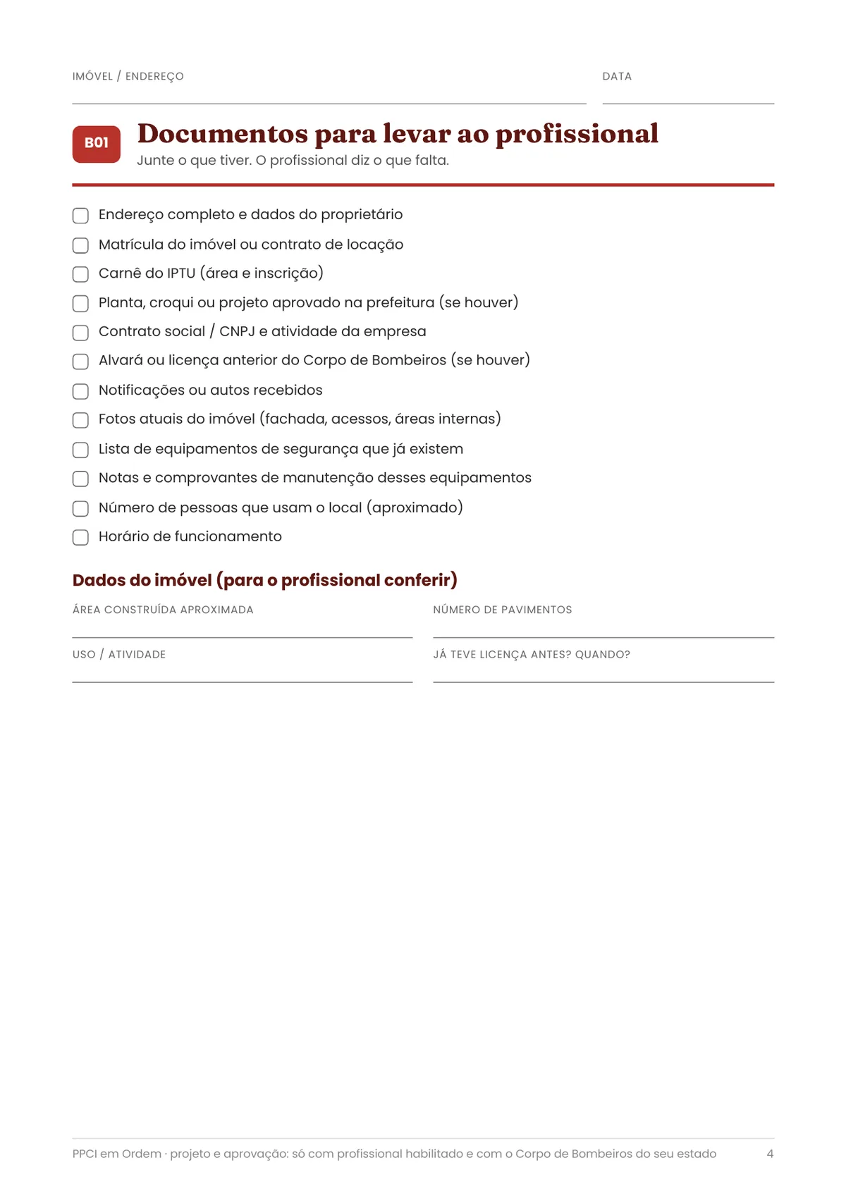 Página real do PDF PPCI em Ordem: documentos pro profissional